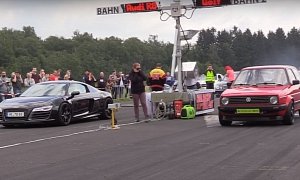 Volkswagen Golf Mk2 from Anti-Lag Hell Humiliates Audi R8 in a Drag Race