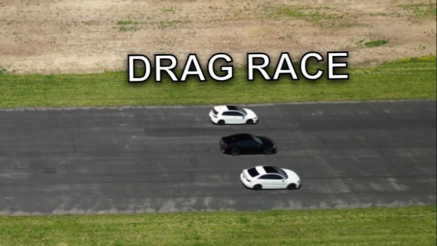 Audi RS 3 drag races S5 and Volkswagen Golf R