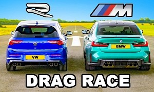 Volkswagen Golf R Vs BMW M3 Competition Drag Race. Surely, It Can't. Can It?