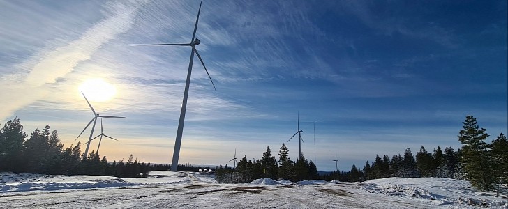 New wind farm in Skelleftea, northern Sweden