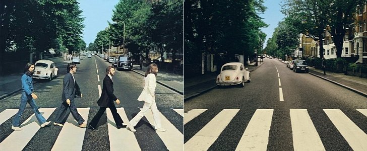 Original Abbey Road cover (1969) and Reparked Edition (2019)