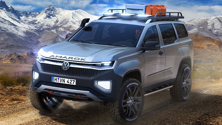 Rendering of a scrapped Amarok-based SUV
