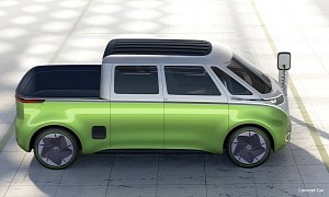 Volkswagen Reveals ID. Buzz Pickup Truck Design Study