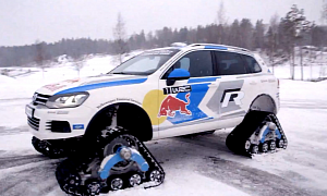 Volkswagen Touareg with Tracks Puts on WRC Livery in Sweden