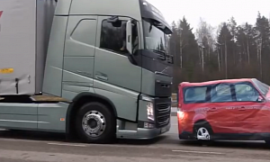 Volvo Demonstrates AEB Efficiency on FH 18-Wheeler
