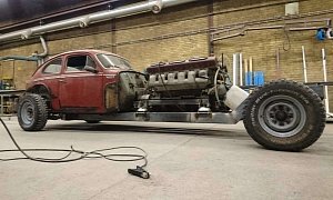 Volvo PV544 with a Tank-Sourced 38.8-Liter V12 Is Not Your Ordinary Engine Swap