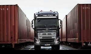 Volvo Reveals the Abilities of Its New Truck by Pulling a 750-Ton Road Train