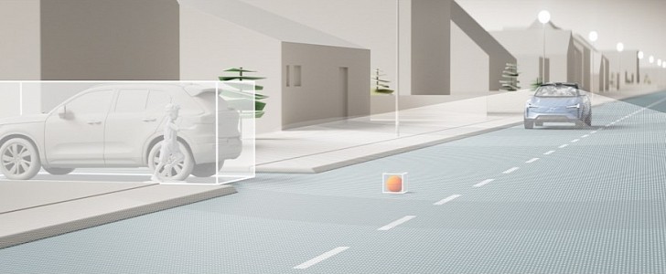 Animación de conducción autónoma de Volvo