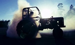 Gymkhana with a Tractor: Volvo-Powered Traktor Terror Goes Drifting