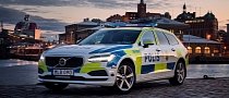 2017 Volvo V90 is the Latest Police Car in Sweden, Undergoes Slalom Testing