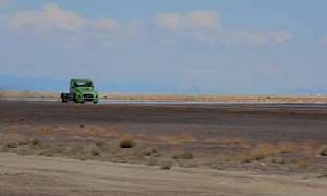 Volvo's Mean Green Hybrid Truck Sets Land Speed Record