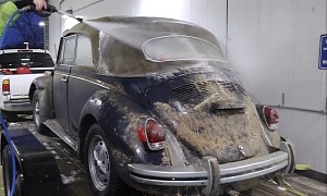 VW Beetle Found Buried Under an Abandoned House Gets First Wash in Decades