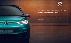 VW Congratulates Tesla for Car of the Year Award, But Not Really