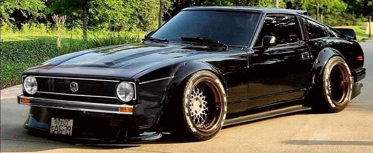 VW Golf Datsun 280ZX Turbo widebody Scirocco mashup rendering by photo.chopshop 
