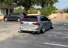 VW Golf Owner Takes Slammed Past the Limit, Cannot Refuel Without Removing a Wheel