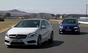 VW Golf R Races A45 AMG and Subaru STI with Surprising Results