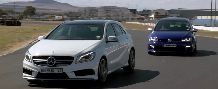 VW Golf R Races A45 AMG and Subaru STI, Results Surprise