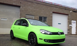 VW Golf VI Looks Awesome in Matte Lime Green
