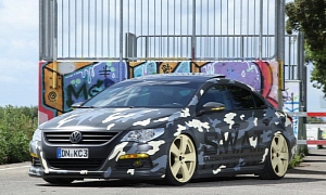 VW Passat CC Gets Camouflage Wrap and Tech Tuning from KBR Motorsport