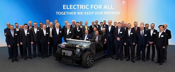 Volkswagen and suppliers executives riding the MEB platform