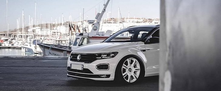 VW T-Roc Gets Lowered on White Bentley Wheels