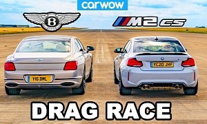 W12 Bentley Flying Spur Drag Races Rascally BMW M2 CS, Puts in Its Place