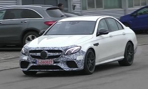 W213 E63 AMG Sedan Reveals Most of Its Muscular Design in Latest Spy Video