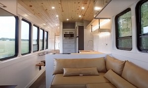 Walter Is a Four-Season, Off-Grid Dream House on Wheels, Disguised as a 40 Ft School Bus