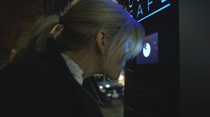 Uber Safe kiosk in Toronto, Canada