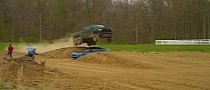 Warlord Ram TRX 6x6 Jumps Over a CanAm Before Moving On to a Tesla Model S Plaid