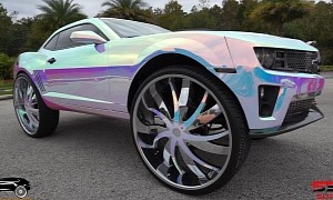Warning: Looking at This Chevy Camaro on 34-Inch Wheels Could Cause Seizures