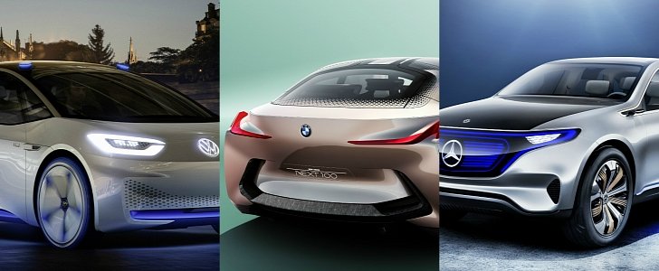 Volkswagen ID Concept, BMW Vision Next 100 Years and Mercedes-Benz Generation EQ Concept