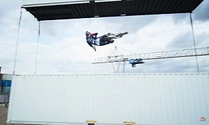 Watch 2021 FMX and X Games Champion Defy Physics in a Working Shipping Port