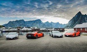 Watch 7 Lamborghini Huracan Evos Drive to the Arctic Circle in Stunning Norway