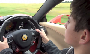Watch a 14-Year Old Drive His Dad’s Ferrari 458