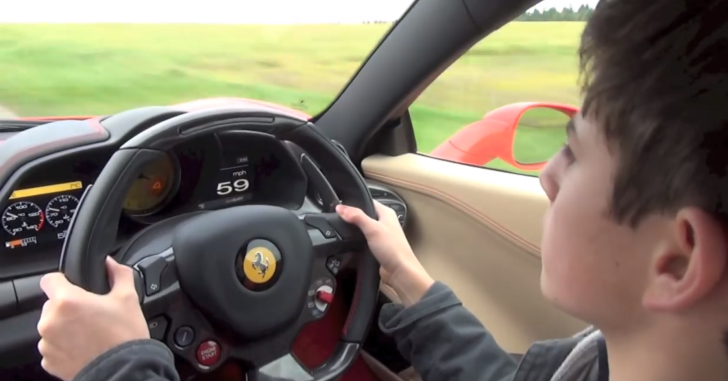 14-Year Old drives Ferrari 458