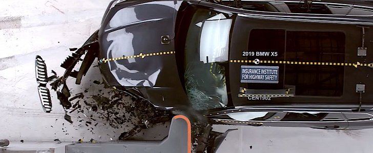 Watch a 2019 BMW X5 Kidney Grille Glide Away Intact During IIHS Crash ...