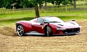 Watch a $4M Ferrari Doing Donuts in the Grass – And Try Not to "British Humor" Over It