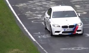Watch a BMW M5 Ring Taxi Limp Home after a Crash