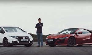 Watch a Civic Type R Try to Match the NSX Supercar's Lap Time