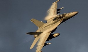 Watch a F/A-18F Super Hornet Fly Really Close to Skyscrapers in Australia