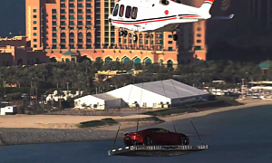 Watch a Helicopter Delivery of an Aston Martin on Top of the Burj Al Arab