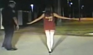 Watch a Hot Girl Perform a Field Sobriety Test Without Pants