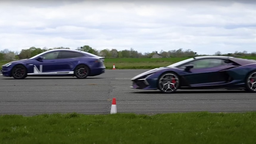 Tesla Model S Plaid vs. Lamborghini Revuelto