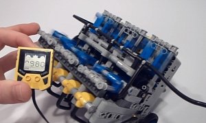 Watch a LEGO V10 Build Tutorial, Engine Runs at 1,250 RPM