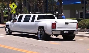Watch a Pickup Truck Stretch Limo Offend the Boulevard