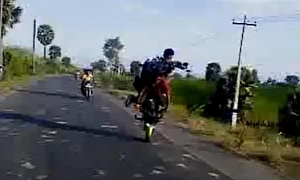 Watch a Pillion Stoppie Ending in Serious Bruises