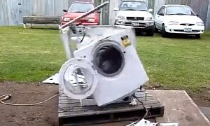Watch a Possessed Washing Machine Spin to Destruction