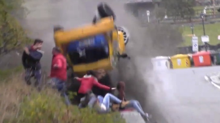 Renault Clio Rally Crash Nearly Takes Out The Crowd