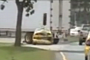 Watch a Taxi Get Hit by a Truck Tire